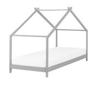 Beliani Kids Bed House Pine Wood Orlu 90 X 200 Cm (Eu Single) Grey