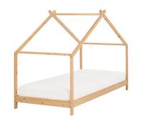 Kids Bed House Pine Wood ORLU 90 x 200 cm (EU Single) Light Brown