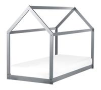 Kids Bed House Pine Wood TOSSE 90 x 200 cm (EU Single) Grey
