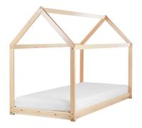 Beliani Kids Bed House Pine Wood Tosse 90 X 200 Cm (Eu Single) Light Brown
