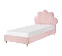 Kids Bed Seashell Velvet NEULISE 90 x 200 cm (EU Single) Pink