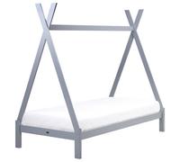 Kids Bed Teepee Pine Wood DEVAY 90 x 200 cm (EU Single) Grey