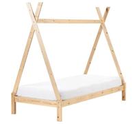 Kids Bed Teepee Pine Wood DEVAY 90 x 200 cm (EU Single) Light Brown