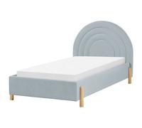 Beliani Kids Bed Velvet Anet 90 X 200 Cm (Eu Single) Light Blue