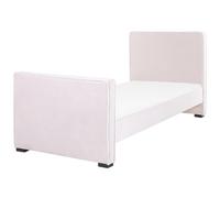 Beliani Velvet Eu Single Size Bed Pink Teenie, Pink