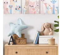 Beliani Kids Canvas Set Of 3 Multicolour 30 X 30 Cm Prints With Mounting Hooks - Matt Finish, Ready To Hang