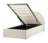 Beliani Fabric Eu Single Size Ottoman Bed Beige Anet