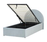 Velvet EU Single Size Ottoman Bed Light Blue ANET