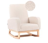 Beliani Kids Rocking Chair NORBY Boucle Light Beige, Cream