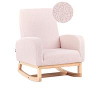 Beliani Kids Rocking Chair NORBY Boucle Pastel Pink, Pink
