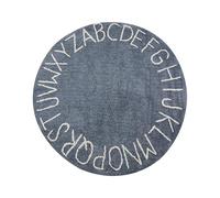 Beliani Kids Rug Dark Blue Cotton 120 x 120 cm Area Round Handmade | Fabric, Text, Hand Tufted, 1 cm Pile