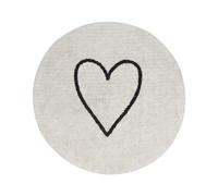 Beliani Kids Rug Heart Beige 140 Cm Cotton
