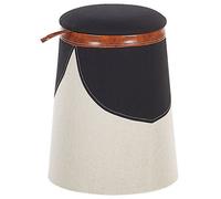 Kids Storage Pouffe APACHE Faux Linen Beige