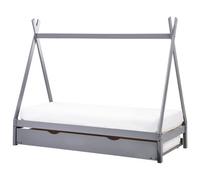 Beliani Kids Trundle Bed Pine Wood Talmontiers 90 X 200 Cm (Eu Single) Grey