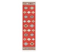 Beliani Kilim Multicolour Handwoven Cotton Runner Rug 80 X 300 Cm Low-Pile Geometric Traditional Rectangular