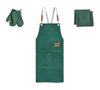 Beliani Kitchen Textiles Set Brassica Green