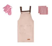 Beliani Kitchen Textiles Set Lactuca Pink