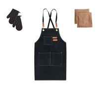 Beliani Kitchen Textiles Set Raphanus Black