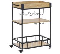 Beliani Kitchen Trolley Hullet Metal Light Brown