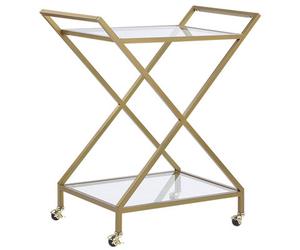 Beliani Kitchen Trolley Ivera Metal Transparent