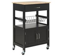Beliani Kitchen Trolley Lugo Black, Black
