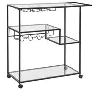 Beliani Kitchen Trolley Marcola Metal Black, Black