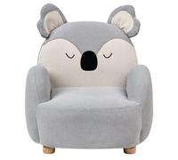 Beliani Koala Kids Armchair - Grey Upholstery, Low Seat Bear Shape, 55X49X63Cm