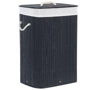 Laundry Basket KOMARI Bamboo Black 72 L