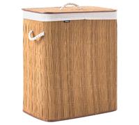 Laundry Basket with Lid ARRAIAS Fabric Brown 100 L