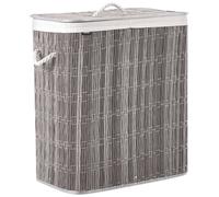 Beliani Laundry Basket With Lid Arraias Fabric Grey 100 L