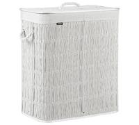 Laundry Basket with Lid ARRAIAS Fabric White 100 L