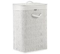 Beliani Laundry Basket With Lid Trancura Fabric White 72 L