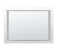 Beliani Led Bathroom Mirror Eyre 80 Cm 60 Cm Silver
