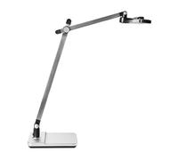 Beliani LED Desk Lamp Silver Synthetic Material Home Professional Office | 9 W, 1 Bulb, Warm White Light, IP 20, 130 cm Cord, Brushed