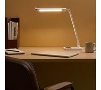 Beliani Led Desk Lamp White - Adjustable Arm, Rotating Shade, Stepless Dimmer, 3 Colour Temperatures
