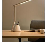 Beliani Led Desk Lamp White With Dimmer, 3 Cct Modes And Integrated Pen Holder