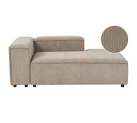 Beliani Left-Hand Chaise Longue Ardal Corduroy Light Brown