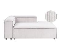 Beliani Left-Hand Chaise Longue Ardal Corduroy Off-White