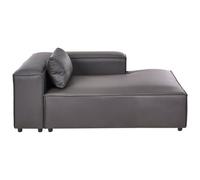Left-Hand Chaise Longue BRANDE Fabric Black