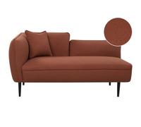 Beliani Left-Hand Chaise Longue Chevannes Boucle Dark Red