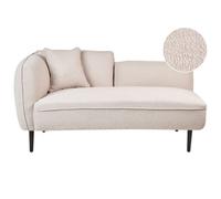 Beliani Left Hand Boucle Chaise Lounge Light Beige Chevannes, Brown