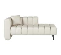 Beliani Left Hand Vegan Faux Leather Chaise Lounge Off-white Lannils, White