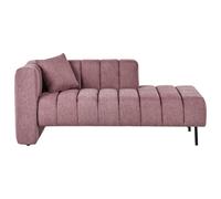 Beliani Left-Hand Chaise Lounge Lannils Fabric Pink