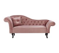 Beliani Left-Hand Chaise Longue Lattes Velvet Pink