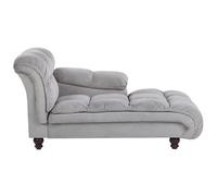 Left Hand Velvet Chaise Lounge Grey LORMONT