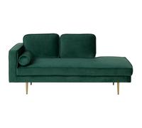 Beliani Left-Hand Chaise Longue Miramas Velvet Emerald Green