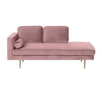 Beliani Left Hand Velvet Chaise Lounge Pink Miramas, Pink