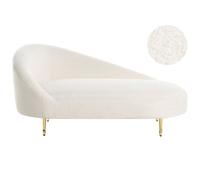 Beliani Left Hand Boucle Chaise Lounge Off White Valreas, White