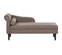 Beliani Left-Hand Chaise Longue Yvoire Fabric Taupe