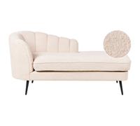 Beliani Left-Hand Chaise Lounge Allier Boucle Light Beige
